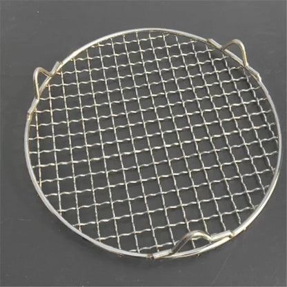 Round 304 Stainless Steel BBQ Mesh Grill Rack with Feet, 10-65cm