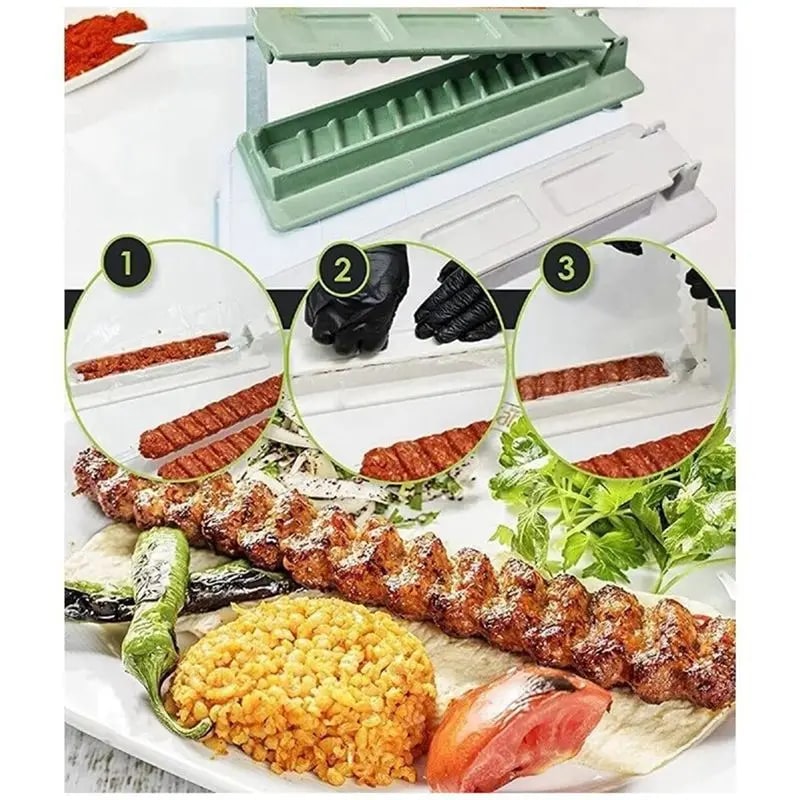 Kebab Maker Press, 2-Piece Reusable ABS Skewer Mould, 29.5cm