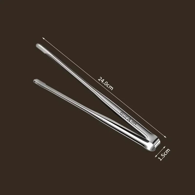 Stainless Steel BBQ Tongs, 304 Food Grade Barbecue Clip, 3 Sizes - Medium