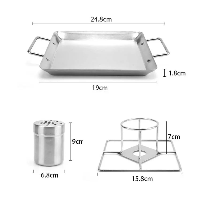 Stainless Steel Beer Can Chicken BBQ Holder and Roasting Tray Set