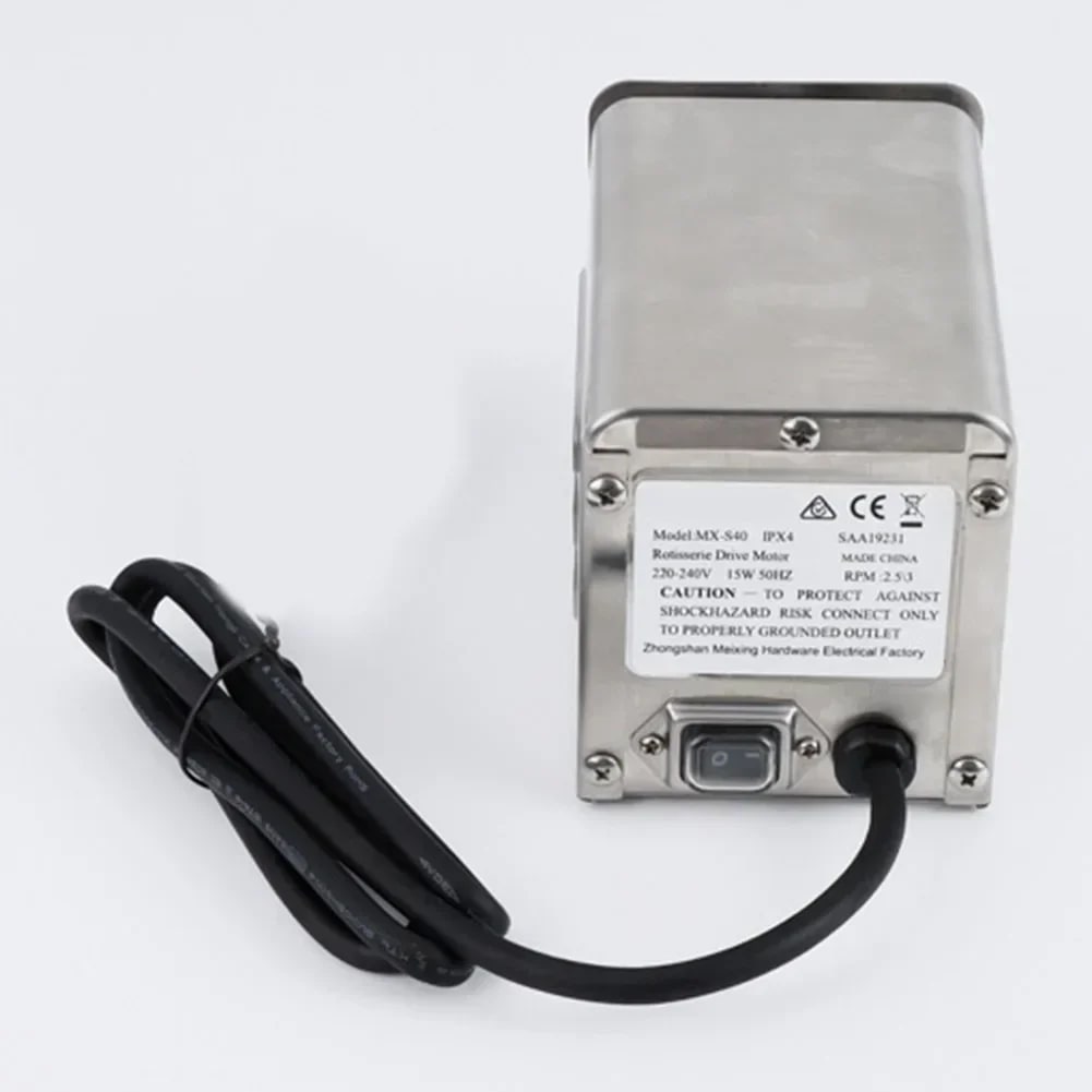 BBQ Rotisserie Grill Spit Motor, 304 Stainless Steel, UK or EU, 14 x 9 x 10cm