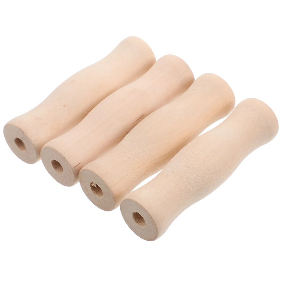 Wooden BBQ Utensil Handles, 4-Piece Set, 11cm, 8mm Hole