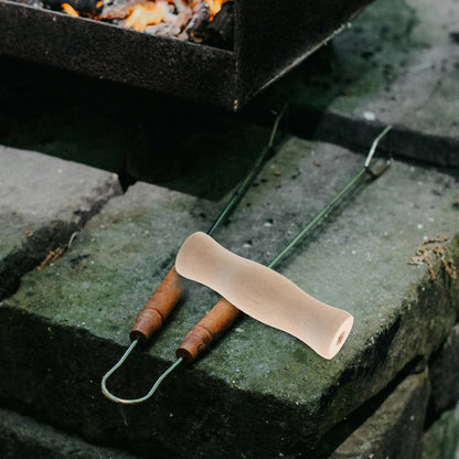 Wooden BBQ Utensil Handles, 4-Piece Set, 11cm, 8mm Hole