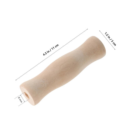 Wooden BBQ Utensil Handles, 4-Piece Set, 11cm, 8mm Hole - Ivory