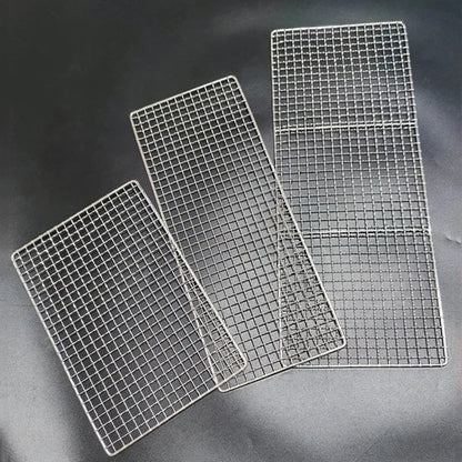 Stainless Steel BBQ Grill Mesh Mat, Non-Stick Barbecue Grilling Basket, 40 x 25cm or 45 x 30cm
