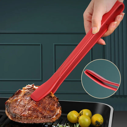Silicone BBQ Tongs 28cm, Heat Resistant to 200°C, Steak and Grill Food Tongs
