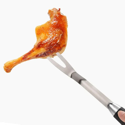 3-Piece Stainless Steel BBQ Tool Set with Fork, Tongs and Spatula