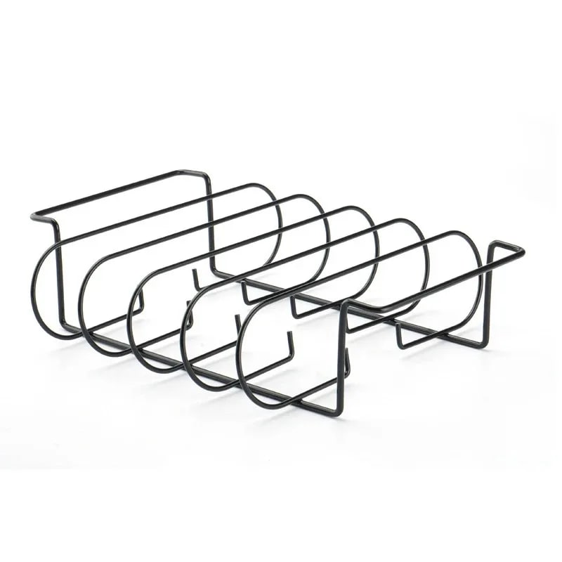 Non-Stick Steel BBQ Rib Rack, 31.3 x 25.3 x 7.3 cm - black