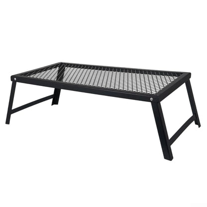 Folding Camping BBQ Grill Cooking Rack, Portable Metal Barbecue Stand 55 x 30 x 16cm