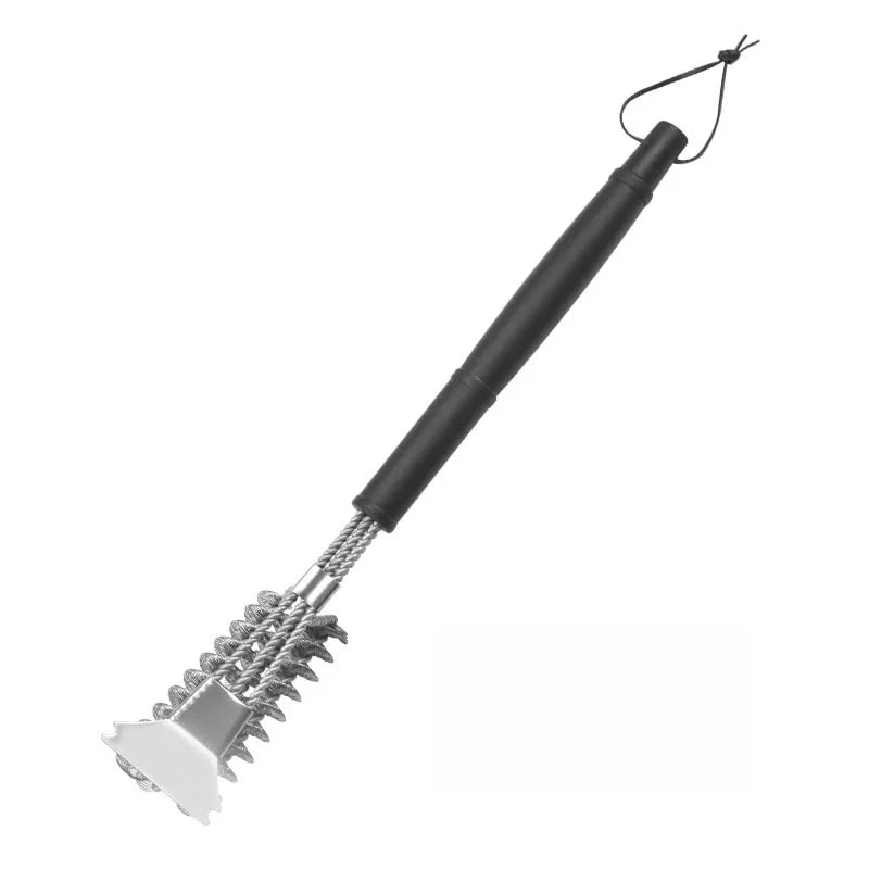 BBQ Grill Cleaning Brush with Wire Scrubber and Scraper, 44cm - Blue