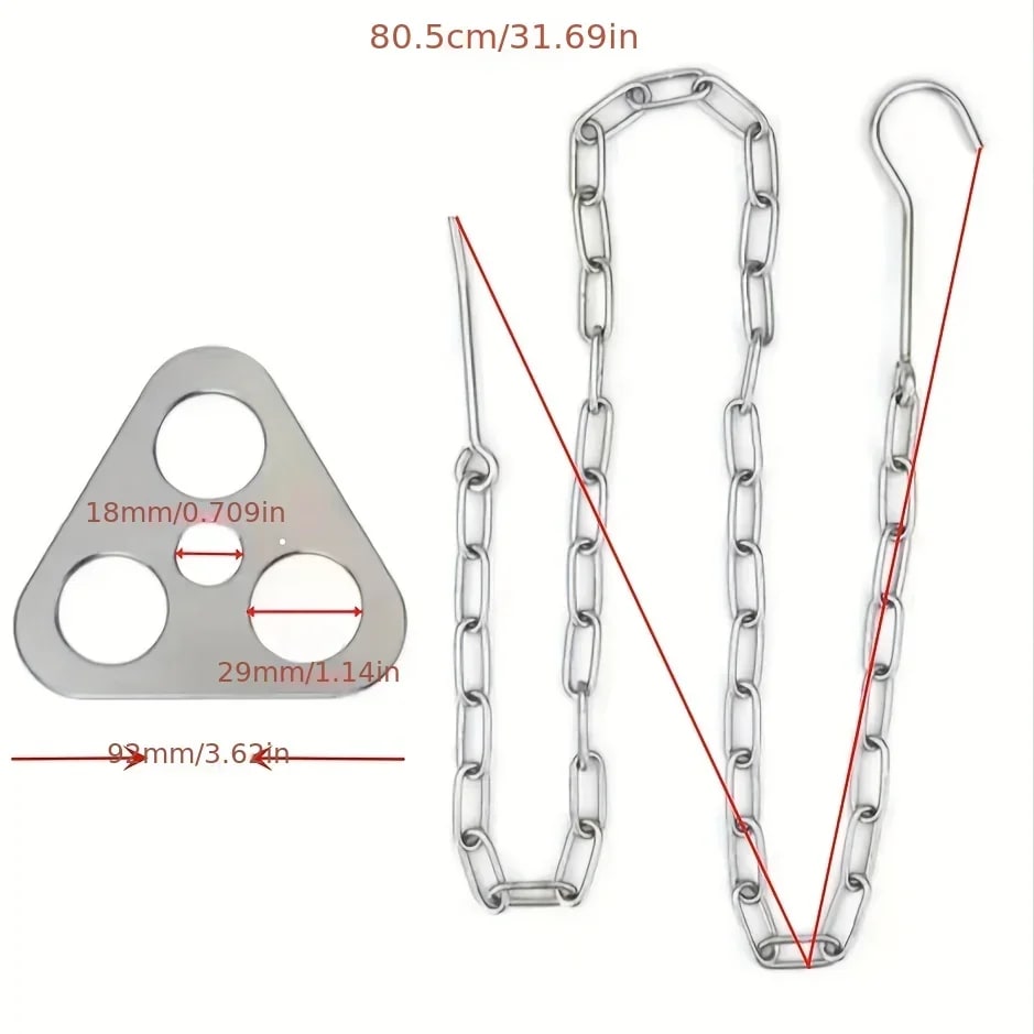 Steel Portable Tripod Hanging Rack with Chains and Grill Hook