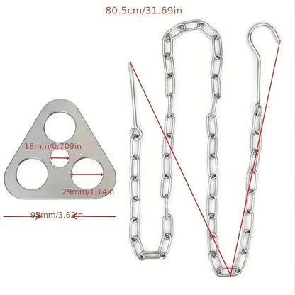 Steel Portable Tripod Hanging Rack with Chains and Grill Hook