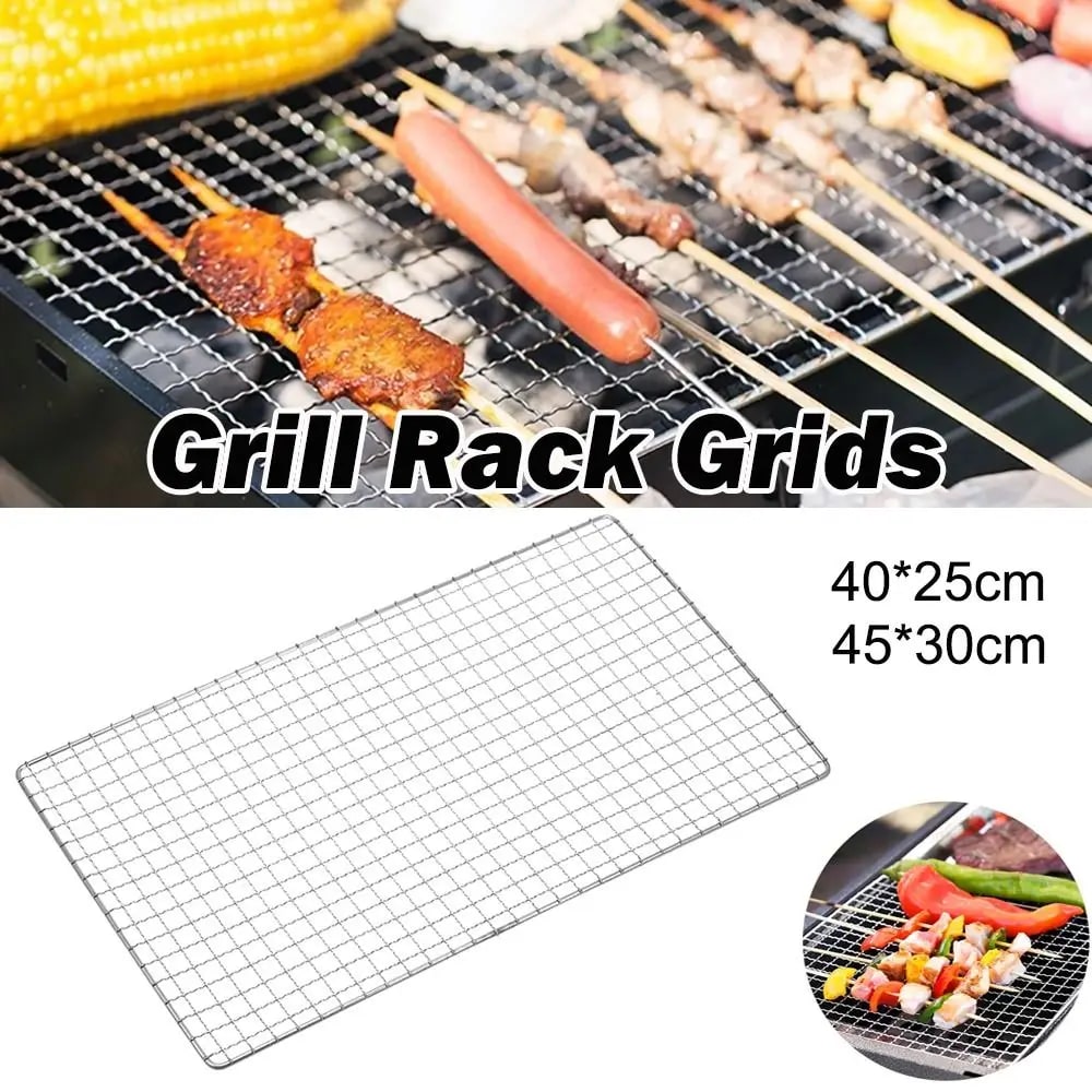 Stainless Steel Grill Rack Grid for BBQ, 40 x 25 or 40 x 30 cm