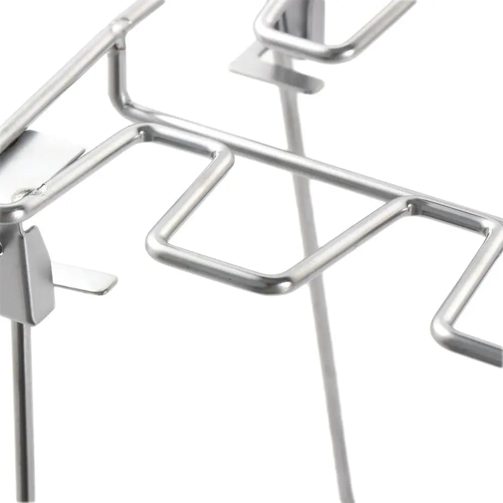 Metal BBQ Chicken Wing and Leg Rack with Optional Drip Pan