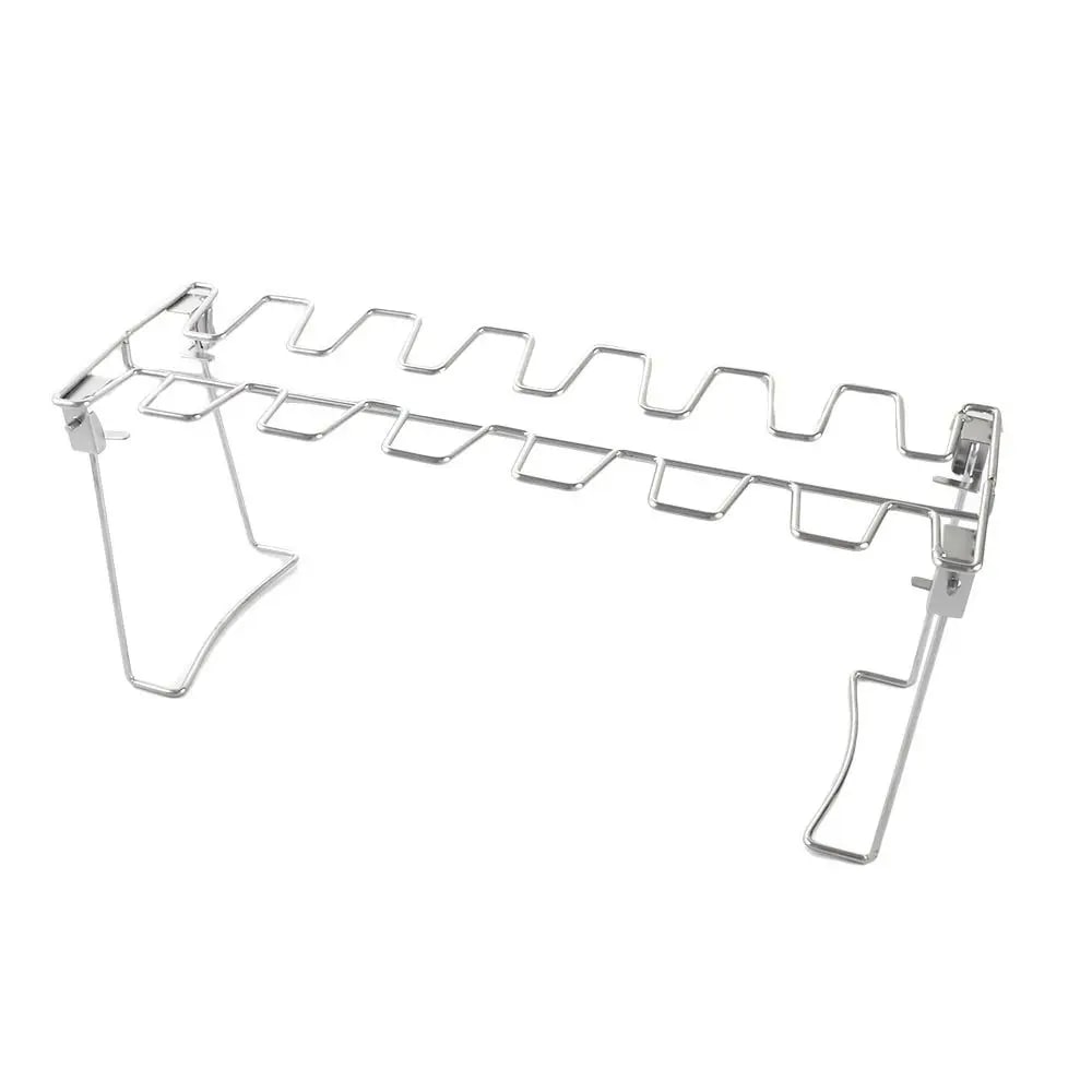 Metal BBQ Chicken Wing and Leg Rack with Optional Drip Pan