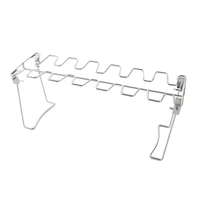 Metal BBQ Chicken Wing and Leg Rack with Optional Drip Pan