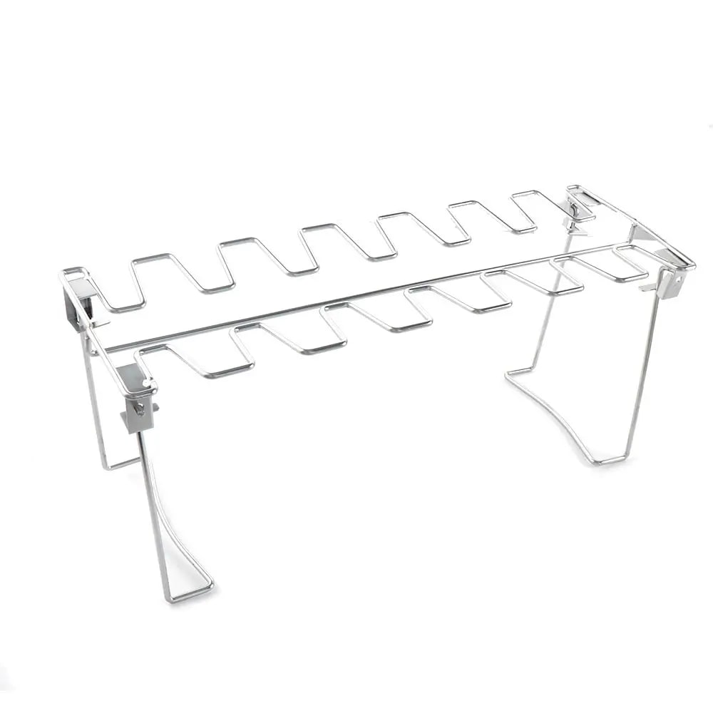 Metal BBQ Chicken Wing and Leg Rack with Optional Drip Pan - Rack