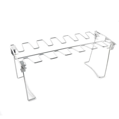 Metal BBQ Chicken Wing and Leg Rack with Optional Drip Pan - Rack