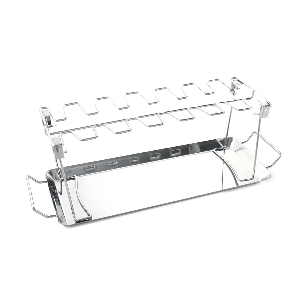 Metal BBQ Chicken Wing and Leg Rack with Optional Drip Pan - Rack with Drip Pan