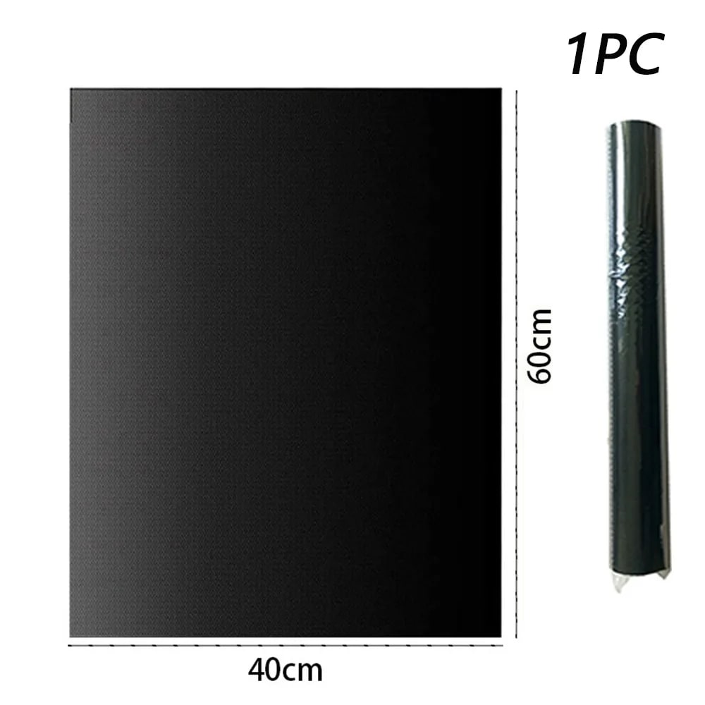 Black Glass Fibre BBQ Grill Mat, Non-Stick Reusable Cooking Sheet, 33 x 40cm to 40 x 60cm