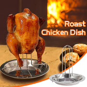 Carbon Steel BBQ Chicken Roasting Rack and Grill Plate 17 x 19cm