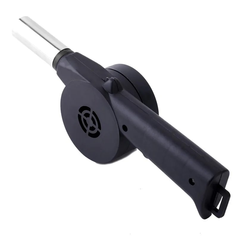 Hand-Cranked BBQ Fire Bellows Air Blower 26cm Black PP