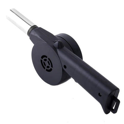 Hand-Cranked BBQ Fire Bellows Air Blower 26cm Black PP