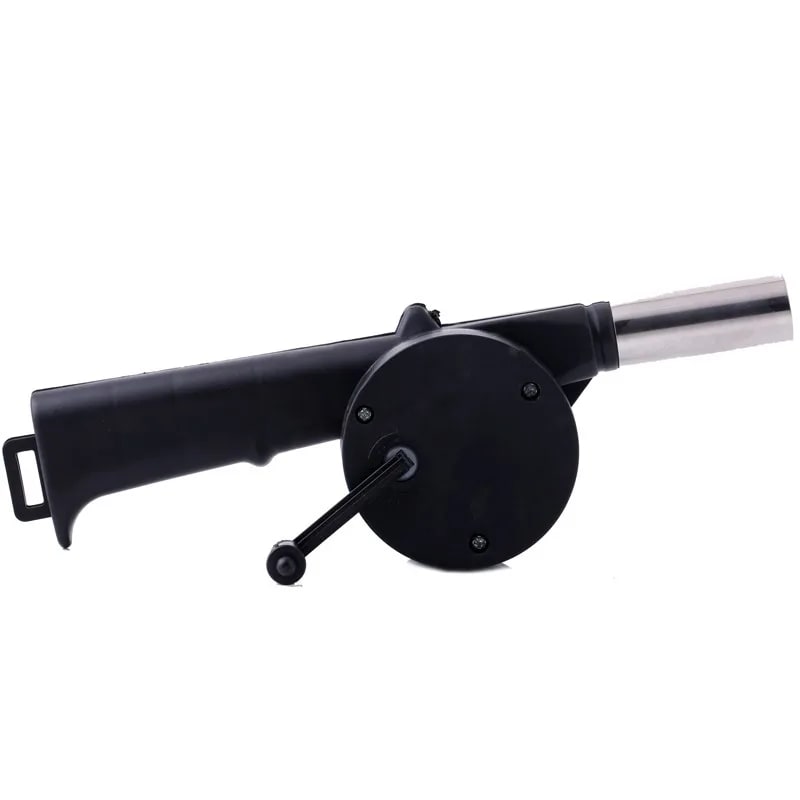 Hand-Cranked BBQ Fire Bellows Air Blower 26cm Black PP