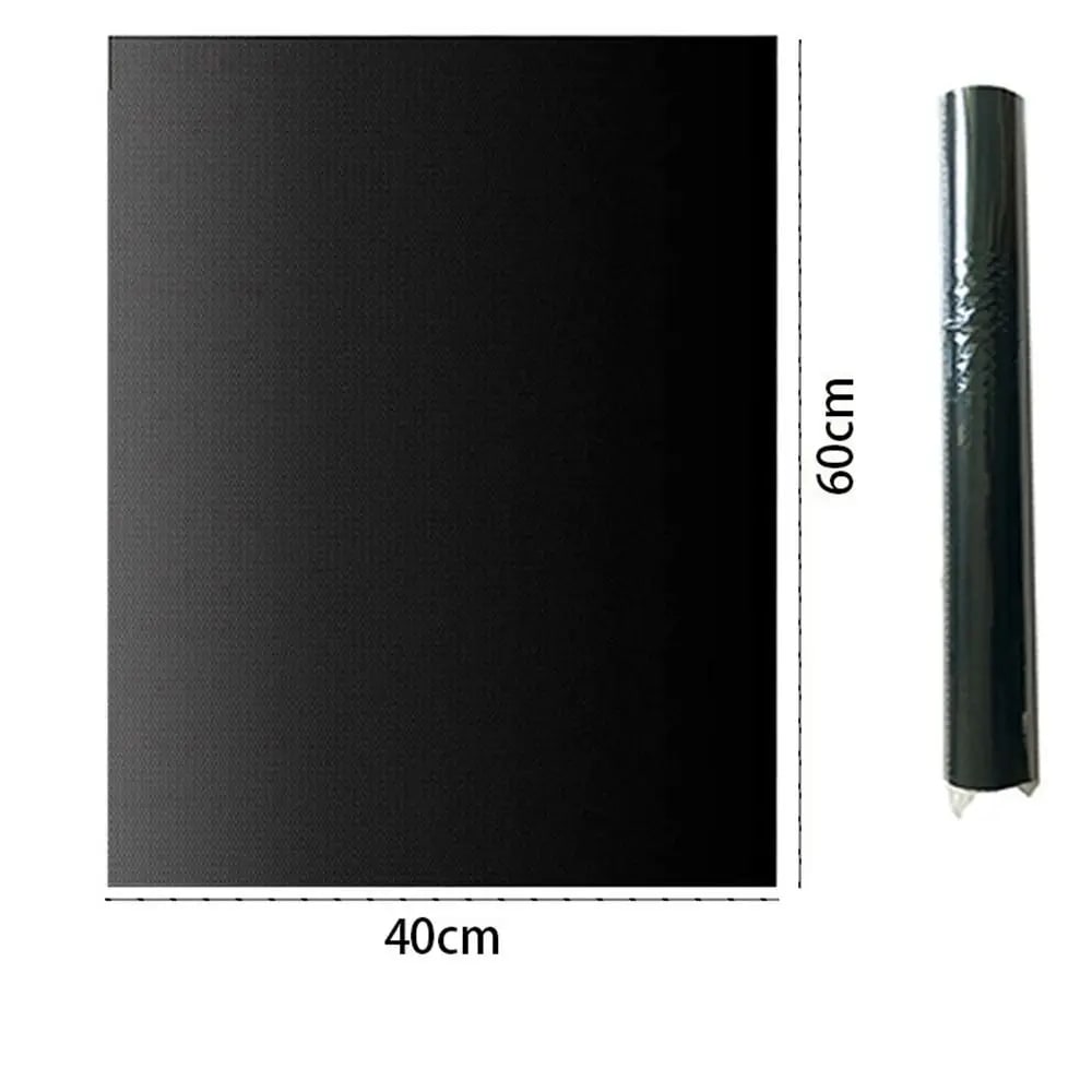 Black Glass Fibre BBQ Grill Mat, Non-Stick Reusable Cooking Sheet, 33 x 40cm to 40 x 60cm