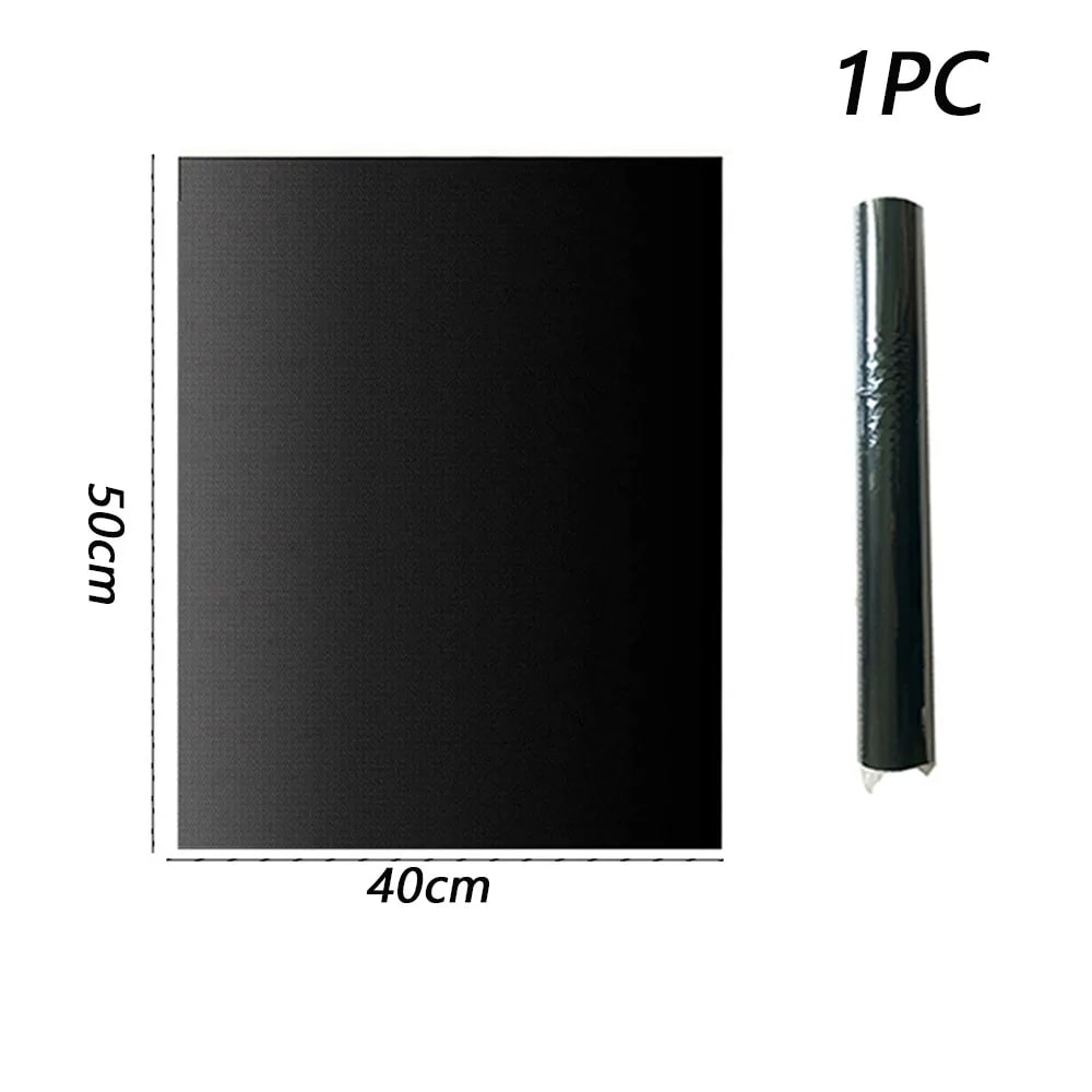 Black Glass Fibre BBQ Grill Mat, Non-Stick Reusable Cooking Sheet, 33 x 40cm to 40 x 60cm - 40 x 50cm-1pc