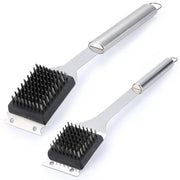BBQ Grill Brush Set, 2-Piece Stainless Steel, 35/42cm, Silver