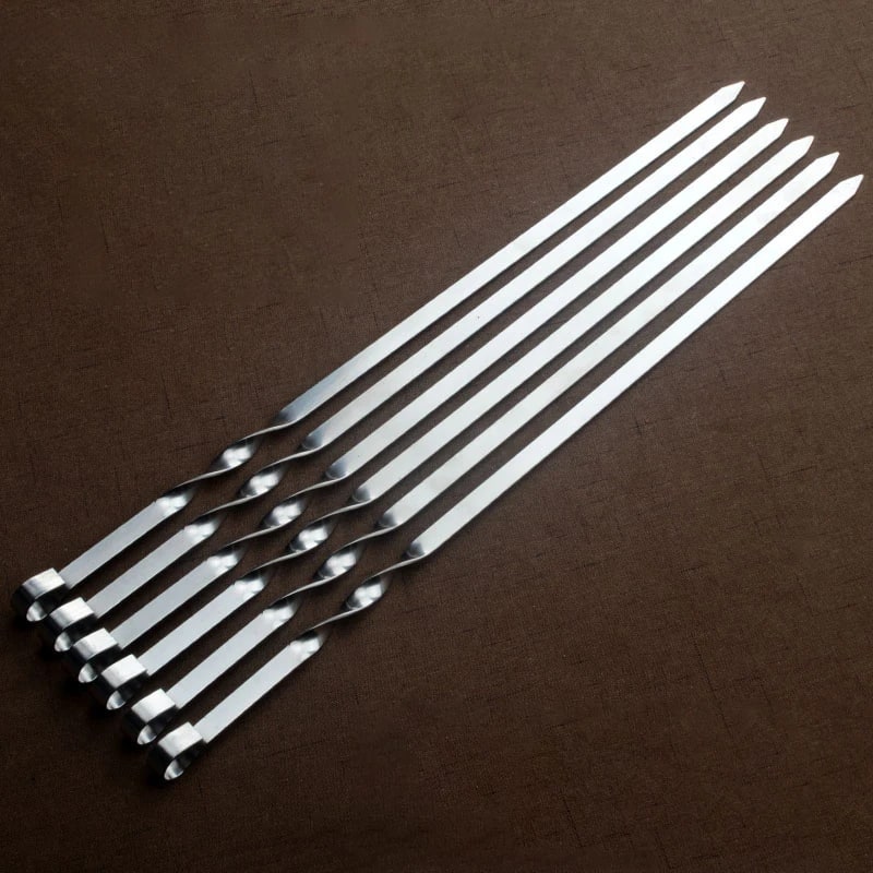 Metal Barbecue Skewers for Meat and Vegetables, 30cm or 35cm