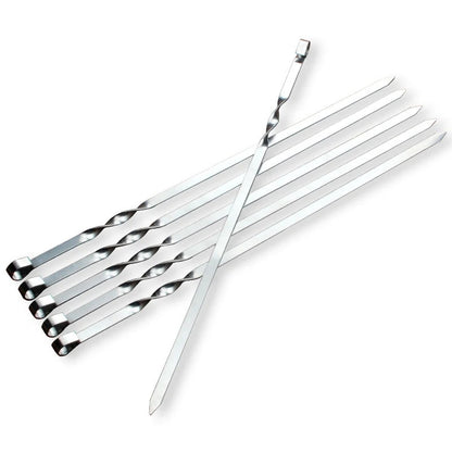 Metal Barbecue Skewers for Meat and Vegetables, 30cm or 35cm - 6pcs