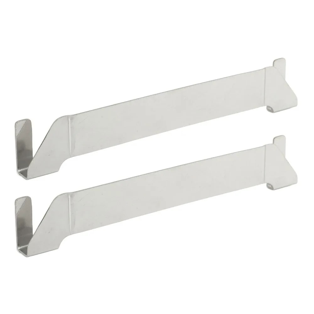 Stainless Steel Griddle Spatula Holders, 2-Piece Silver BBQ Tool Rack, 15 x 2.5 x 1cm