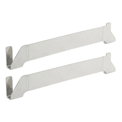 Stainless Steel Griddle Spatula Holders, 2-Piece Silver BBQ Tool Rack, 15 x 2.5 x 1cm