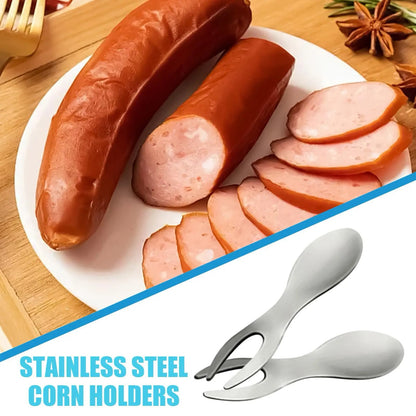 Stainless Steel Corn on the Cob Holders for BBQ Serving