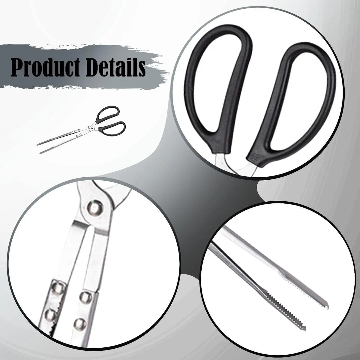 Charcoal BBQ Tongs, Metal Heat-Resistant Pick-Up Tool, 36cm or 41cm
