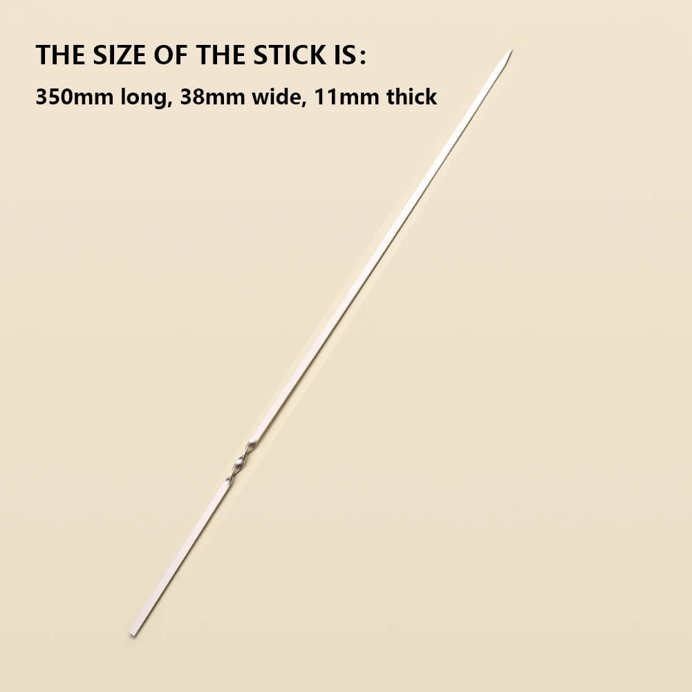 20 Metal Flat Barbecue Skewers, 350mm Silver Grilling Kebab Sticks