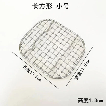 304 Stainless Steel BBQ Grill Mesh Rack with Feet, 3 Sizes - 13.5X11.5CM