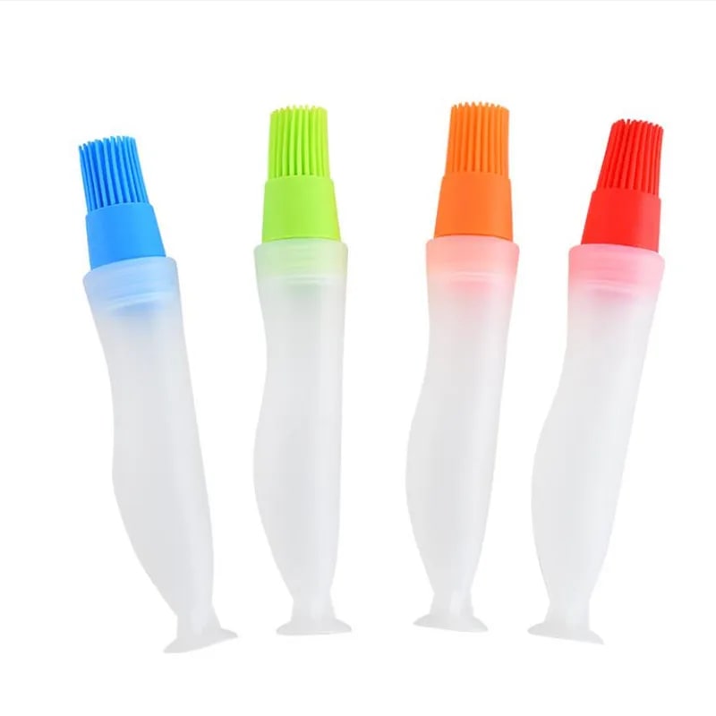 YXMOULD BBQ Basting Brush with Oil Bottle, PEVA Plastic, 17.5cm, Red Blue Green or Orange