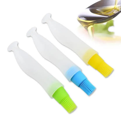 YXMOULD BBQ Basting Brush with Oil Bottle, PEVA Plastic, 17.5cm, Red Blue Green or Orange