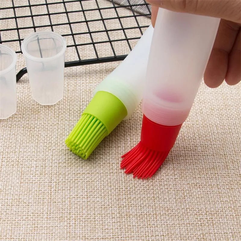 YXMOULD BBQ Basting Brush with Oil Bottle, PEVA Plastic, 17.5cm, Red Blue Green or Orange