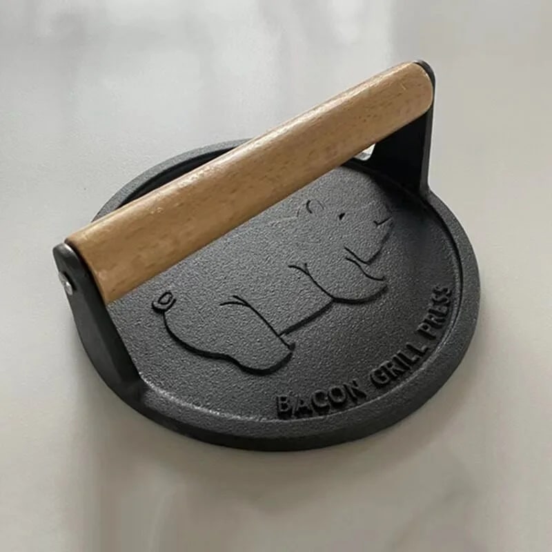 Heavy-Duty Iron BBQ Grill Press for Bacon, Meat and Griddle Cooking