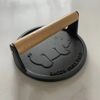 Heavy-Duty Iron BBQ Grill Press for Bacon, Meat and Griddle Cooking