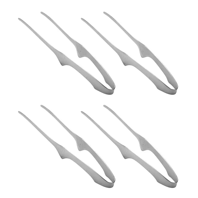 Stainless Steel BBQ Tongs, 24.5cm Self-Standing Grill and Serving Tongs