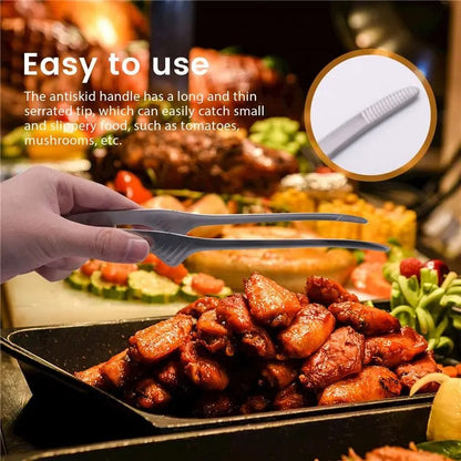 Stainless Steel BBQ Tongs, 24.5cm Self-Standing Grill and Serving Tongs