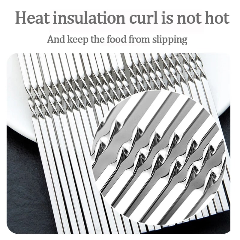 Reusable Stainless Steel BBQ Skewers, 330mm Flat Kebab Forks