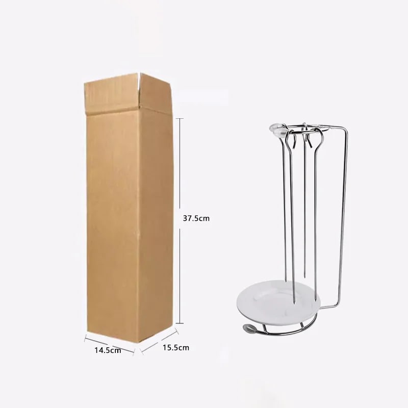 Stainless Steel BBQ Skewer Hanger Rack with 2 or 4 Needles, 36cm - B With 4pcs Needles