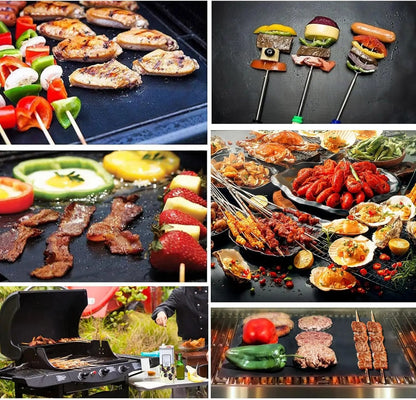 Reusable PTFE BBQ Grill Mat 40 x 33cm Non-Stick Black CF001