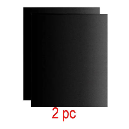 Reusable PTFE BBQ Grill Mat 40 x 33cm Non-Stick Black CF001 - 2pcs